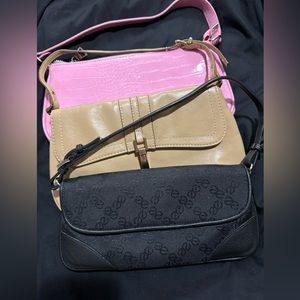 Pink CHIC RETRO STYLE 90s, 1 beige Mango Bag, 1 black vintage express bag